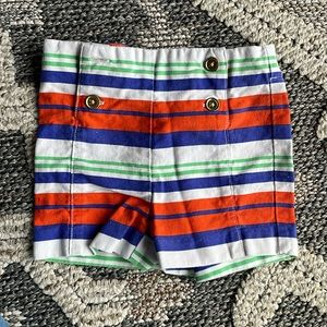 Janie and Jack striped orange and blue and green shorts 18-24minths